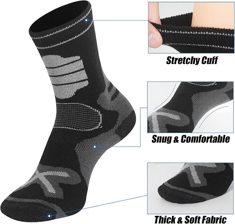Luwint Hiking Socks Kids Merino Wool Walking Boys Girls 4-8 Years - Image 3